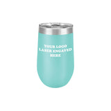 16oz Stemless Wine Glass Insulated Stainless Tumbler Custom Logo Laser Engraved