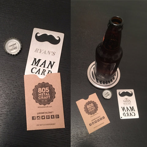 Personalized "Man Card" wallet sized bottle openers